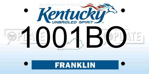 1001BO Kentucky License Plate