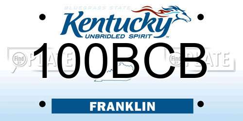 100BCB Kentucky License Plate