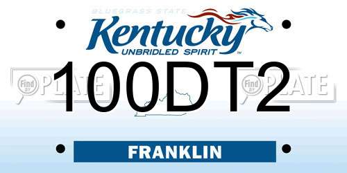 100DT2 Kentucky License Plate