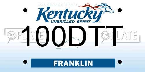 100DTT Kentucky License Plate