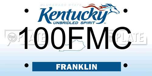 100FMC Kentucky License Plate
