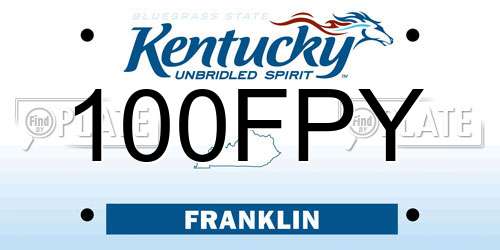 100FPY Kentucky License Plate