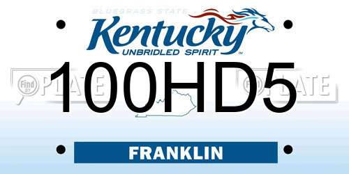 100HD5 Kentucky License Plate