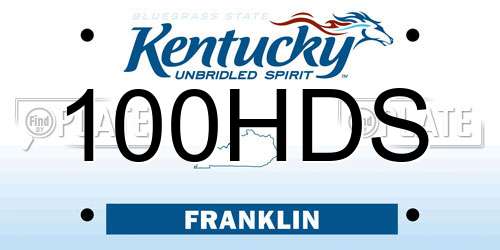 100HDS Kentucky License Plate