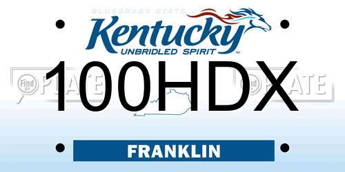 100HDX Kentucky License Plate