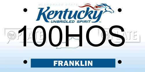 100HOS Kentucky License Plate