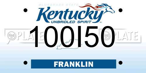 100I50 Kentucky License Plate