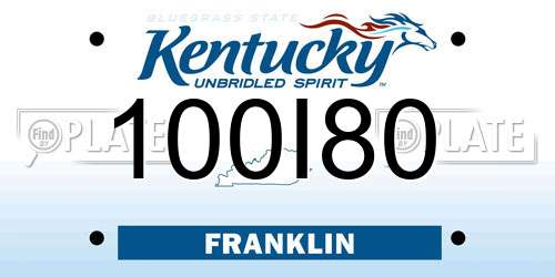 100I80 Kentucky License Plate