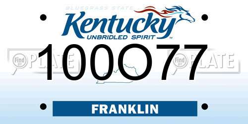 100O77 Kentucky License Plate