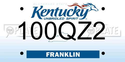100QZ2 Kentucky License Plate