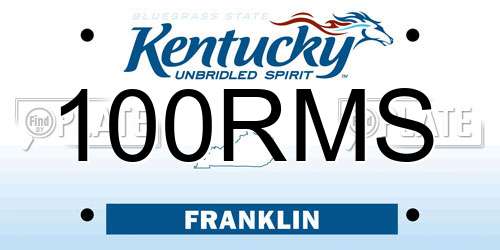 100RMS Kentucky License Plate