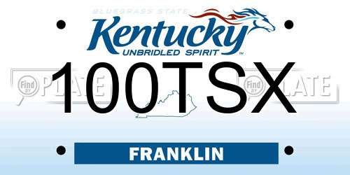 100TSX Kentucky License Plate