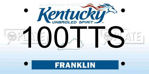 100TTS Kentucky License Plate