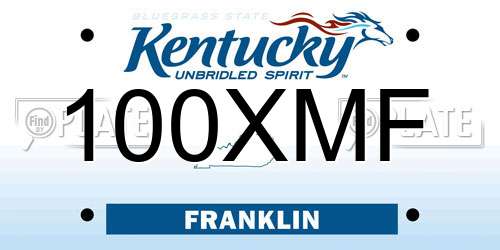 100XMF Kentucky License Plate