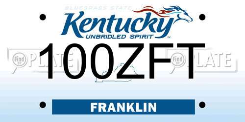 100ZFT Kentucky License Plate