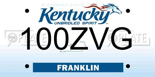 100ZVG Kentucky License Plate