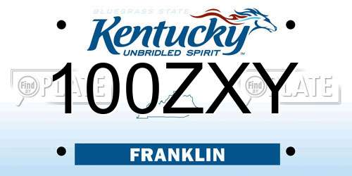 100ZXY Kentucky License Plate