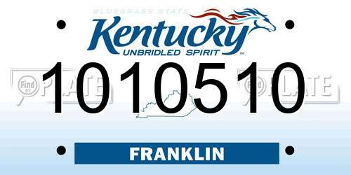 1010510 Kentucky License Plate