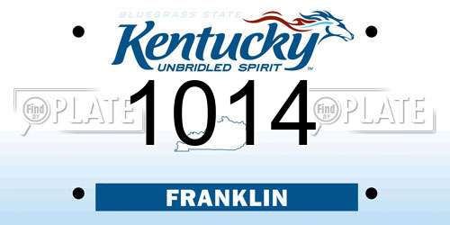 1014 Kentucky License Plate