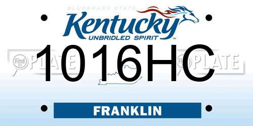1016HC Kentucky License Plate