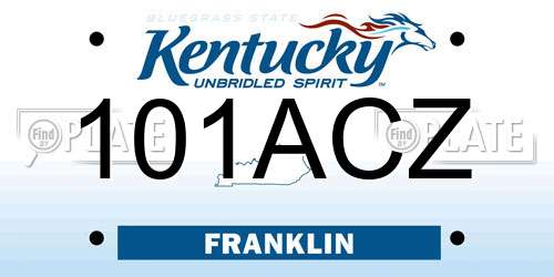 101ACZ Kentucky License Plate