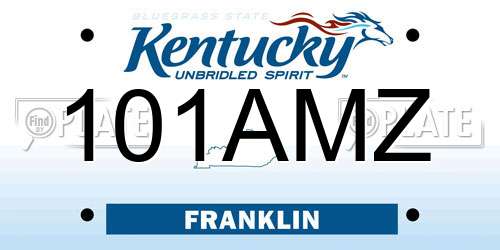 101AMZ Kentucky License Plate