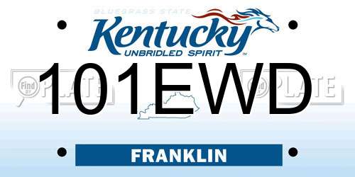 101EWD Kentucky License Plate
