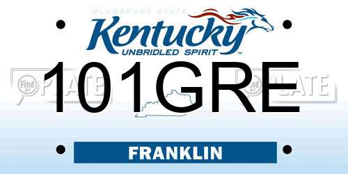 101GRE Kentucky License Plate