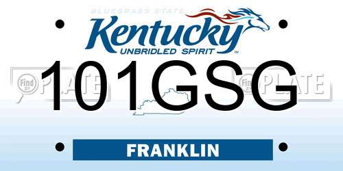 101GSG Kentucky License Plate