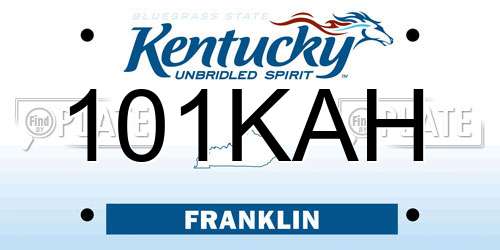 101KAH Kentucky License Plate