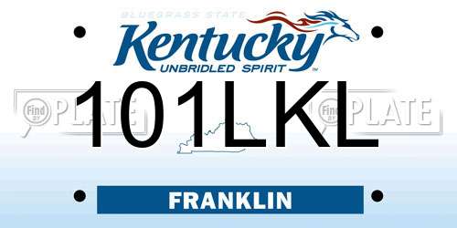 101LKL Kentucky License Plate