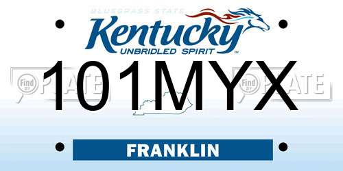101MYX Kentucky License Plate