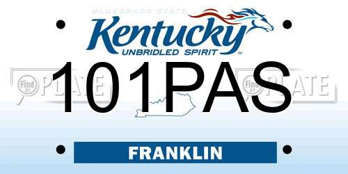 101PAS Kentucky License Plate