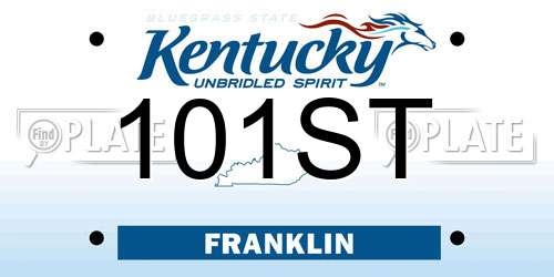 101ST Kentucky License Plate