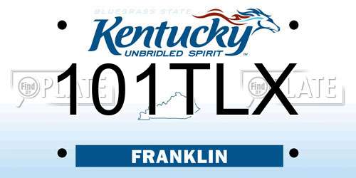101TLX Kentucky License Plate