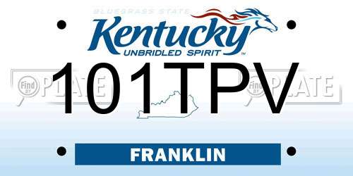 101TPV Kentucky License Plate