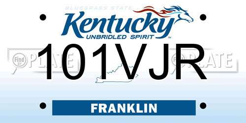 101VJR Kentucky License Plate