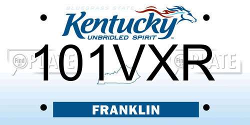 101VXR Kentucky License Plate
