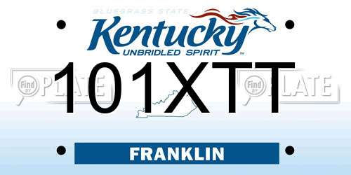 101XTT Kentucky License Plate