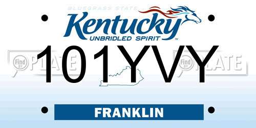 101YVY Kentucky License Plate
