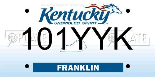 101YYK Kentucky License Plate