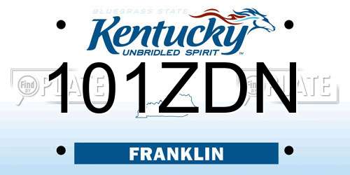 101ZDN Kentucky License Plate