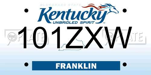 101ZXW Kentucky License Plate