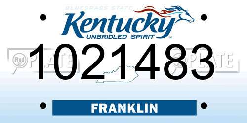 1021483 Kentucky License Plate