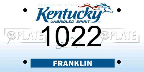 1022 Kentucky License Plate
