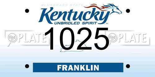 1025 Kentucky License Plate