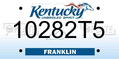10282T5 Kentucky License Plate