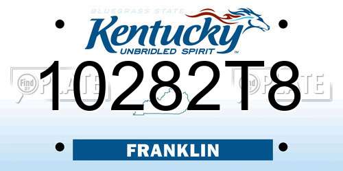 10282T8 Kentucky License Plate