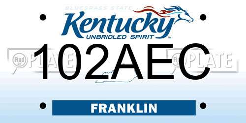 102AEC Kentucky License Plate