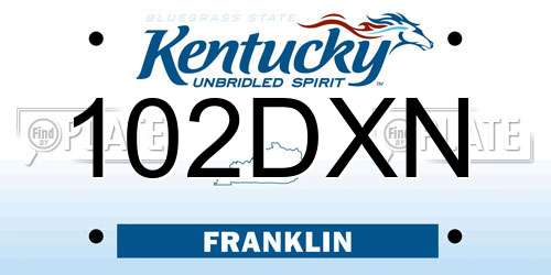 102DXN Kentucky License Plate